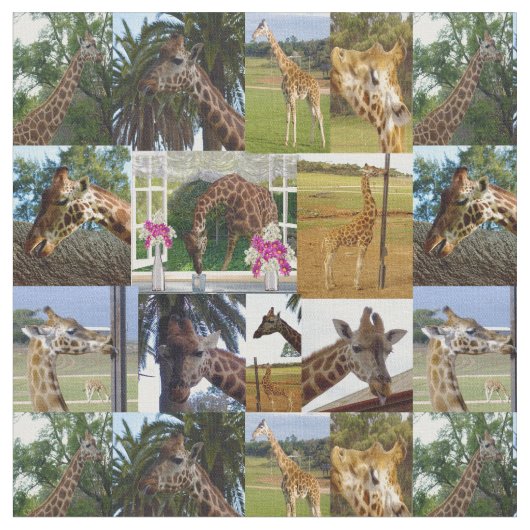 Giraffe fotocollage, stof (Close Up)