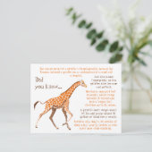 Giraffe Fun Facts Wildlife Briefkaart (Staand voorkant)