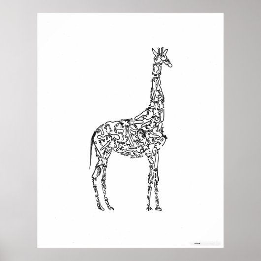 GIRAFFE - FUNNY DIER POSTER (Voorkant)