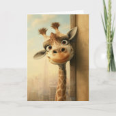 GIRAFFE FUNNY HELLO Carte de voeux (Devant)