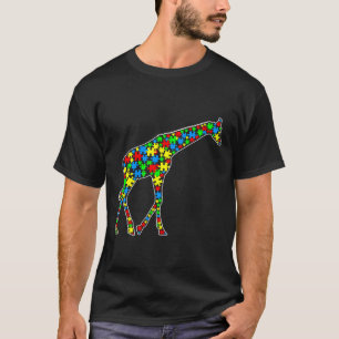 Giraffe Funny Puzzle Animals Autisme T-shirt