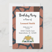 Giraffe Fur Pattern Birthday Invitation Kaart (Voorkant)