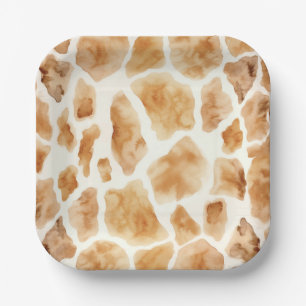 Giraffe Fur Print Pattern Modern Safari Party Papieren Bordje