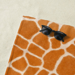 Giraffe Fur Realistic Animal Print Bruin Monogram Strandlaken