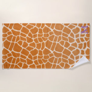 Giraffe Fur Realistic Animal Print Paars monogram Strandlaken