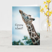 Giraffe geef me een biervriend kaart (Gele Bloem)