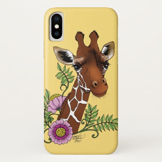 Giraffe Geel Portretbloemen Case-Mate iPhone Case (Achterkant)