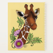 Giraffe Geel Portretbloemen Planner (Achterkant)