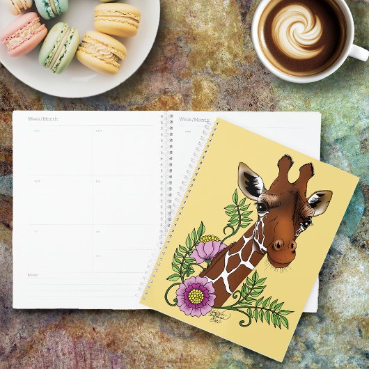 Giraffe Geel Portretbloemen Planner