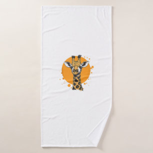 Giraffe geel zon Abstract dierenportret Badhanddoek