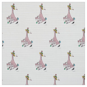 Giraffe gekleurd roze stof