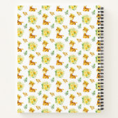 Giraffe Gele Bloem Geboorte Statistieken Notitieboek (Achterkant)