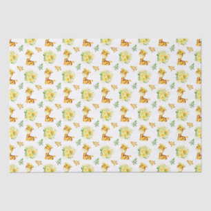 Giraffe Gele Bloemen Bloesem Tissuepapier