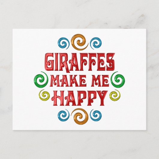 Giraffe Geluk Briefkaart (Voorkant)