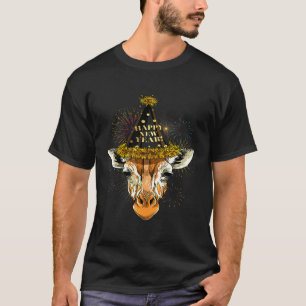 Giraffe gelukkig nieuwjaar 2021 nieuwjaarsfeest t-shirt