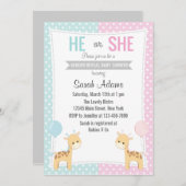 Giraffe Genre Reveal Party Invitation (Devant / Derrière)