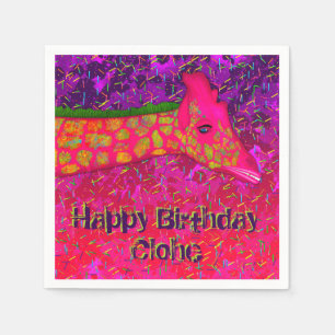 Giraffe-gepersonaliseerd Papier op zaterdag Napkin Servetten