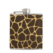 Giraffe geplaatst achtergrond heupfles (Voorkant)