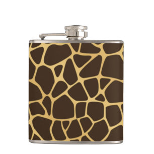 Giraffe geplaatst achtergrond heupfles