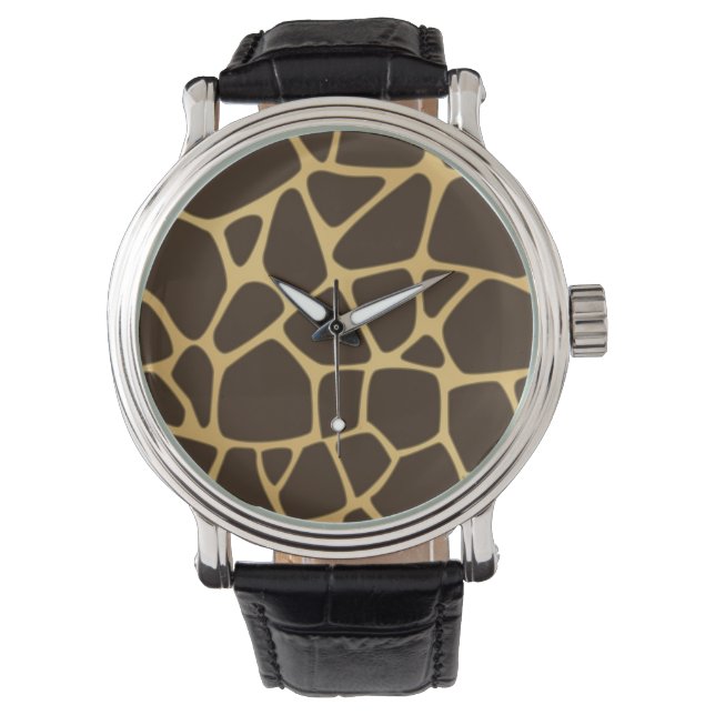 Giraffe geplaatst achtergrond horloge (Voorkant)