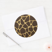 Giraffe geplaatst achtergrond ronde sticker (Envelop)