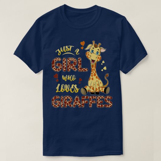 Giraffe gewoon een meisje dat van Giraffes houdt G T-shirt (Design voorkant)