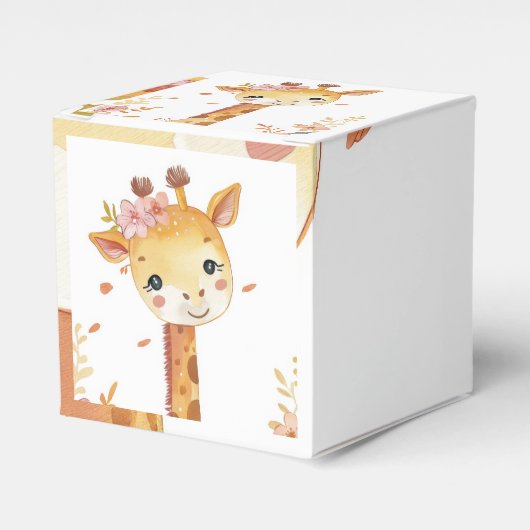 "Giraffe Gift Cube Box" Bedankdoosjes (Voorkant Zijde)