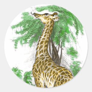 Giraffe Gifts Ronde Sticker