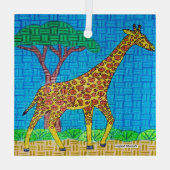 Giraffe - Glas Ornament (Achterkant)