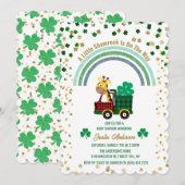 Giraffe Gold Leprechaun Clover Rainbow Baby shower Kaart (Voorkant / Achterkant)