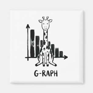 Giraffe Grafiek Statistieken Wiskunde Leraar Pun  Magneet