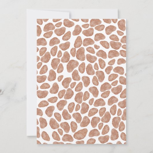 Giraffe Groen Genderneutraal Dierlijk Baby shower Kaart (Achterkant)