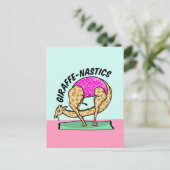 Giraffe gymastiek briefkaart (Staand voorkant)