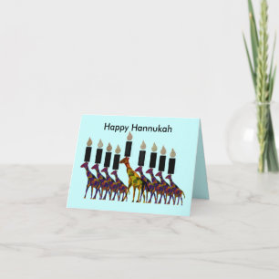Giraffe Hannukah Menorah Cartes