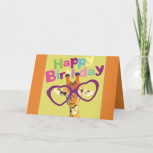 Giraffe Happy Birthday Kaart