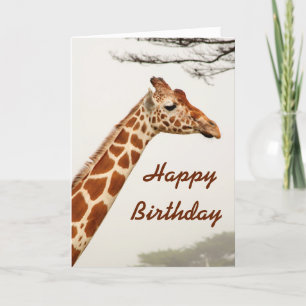 Giraffe Happy Birthday kaart