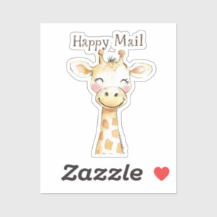 Giraffe Happy Mail Sticker