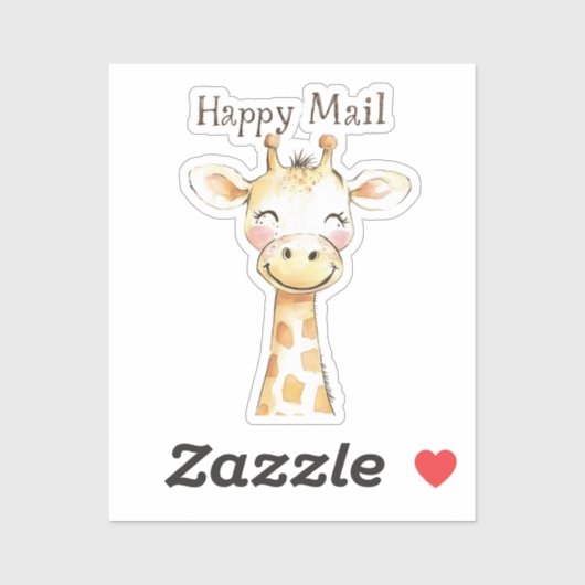 Giraffe Happy Mail Sticker (Vel)