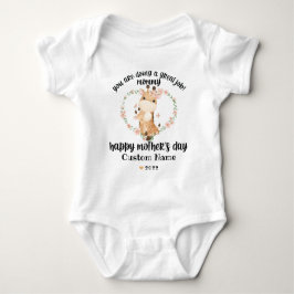 Giraffe Happy Moederdag met naam Romper