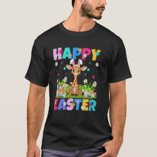 Giraffe Happy Pasen Eierjacht Konijn Oor Giraffe P T-shirt