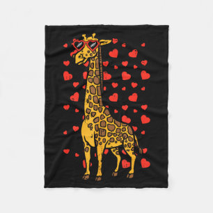 Giraffe Hart Glazen Cute Valentijnsdag Dier Liefde Fleece Deken