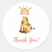 Giraffe Hartelijk dank Ronde Sticker (Voorkant)