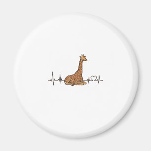Giraffe Hartslag Vintage Gravure Shirt Ontwerp_1 Magneet