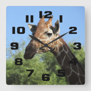Giraffe Head Clock Vierkante Klok