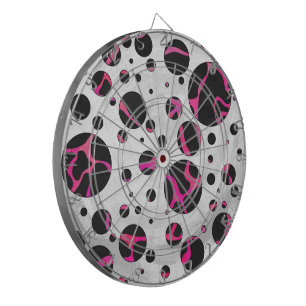 Giraffe Helder Roze en Zwarte Print Dartbord