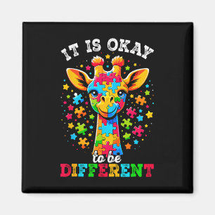 Giraffe Het is oké om een ander autisme bewustzijn Magneet