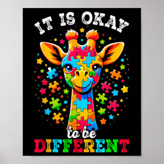 Giraffe Het is oké om een ander autisme bewustzijn Poster