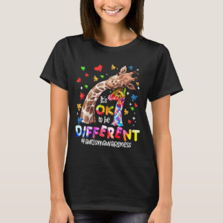 Giraffe Het is oké om een ander autisme bewustzijn T-shirt