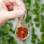 Giraffe Hoed Kunstprint Sleutelhanger (Hand)