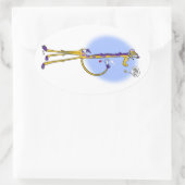GIRAFFE & HONINGBIJENTHEE door Jeff Willis Ovale Sticker (Tas)